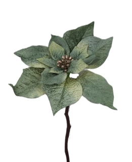 Vánoční hvězda 30 cm samet, perleť pistáciová