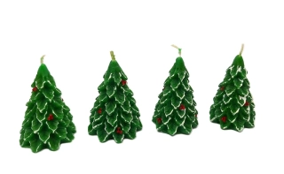 Svíčka stromek 50x75 mm cesmína, 4 ks