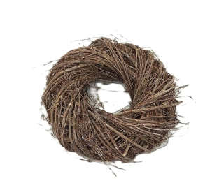 Věnec 25 cm z pramenů, patina hnědá
