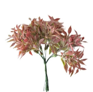 Listnatec 15 cm mini zelená/červená, 8 ks