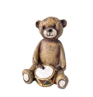 Medvídek s hračkou 8 cm, bubínek