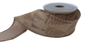 Stuha 70 mm x 1 m, světlá hnědá stromky