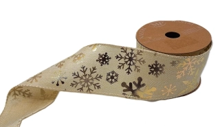 Stuha 63 mm x 1 m, latté vločky