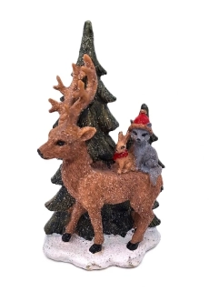 Jelen se zvířátky a stromkem 20 cm