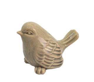 Ptáček Little Birds 13 cm latté (keramika)