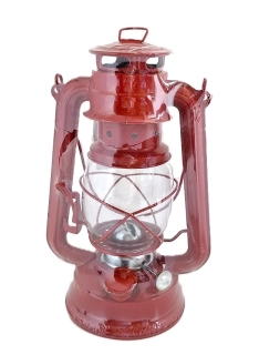 Petrolejová lampa 27 cm, červená