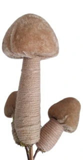 Houby 14 cm semiš latté, 3 ks