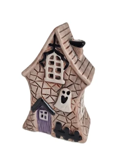 Svícen domek Halloween 16 cm