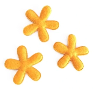 Květy filc 4 cm/3 ks, žlutá