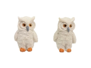 Sova 4,5 cm, bílá-oranžová