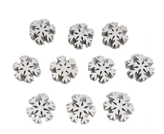 Vločky ozdobné 3 cm bílé, 6 ks