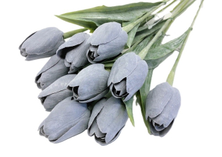 Tulipán 40 cm, šedá (PS)