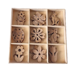 Ozdoby mix A - květiny aj., 9 ks