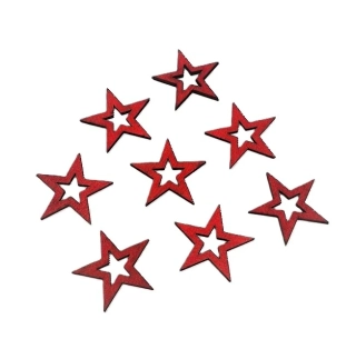Hvězdy 4 cm červená/výřez, 6 ks (5401.02)