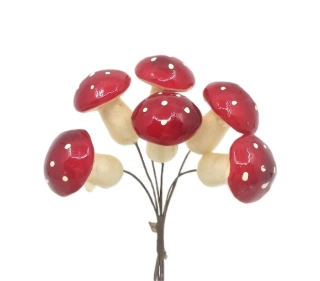 Muchomůrky 2,5 cm/velké, 6 ks