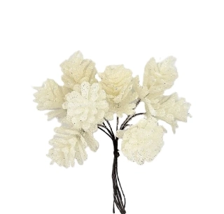 Šišky (borovice) bílá 2,5 cm, 8 ks