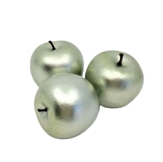 Jablka 5 cm metalická zelená, 3 ks