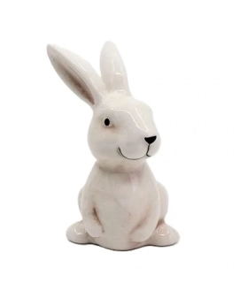 Zajíc 9 cm porcelán, bílá