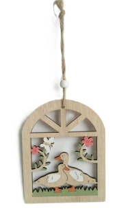 Okno/závěs 10x13 cm, husy
