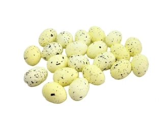 Vejce 1,8 cm strakatá/žlutá, 12 ks