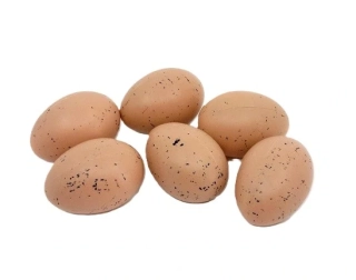 Vejce 6 cm béžová kropenatá, 6 ks