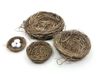 Hnízda 5/7/10/13 cm přírodní, 4 ks