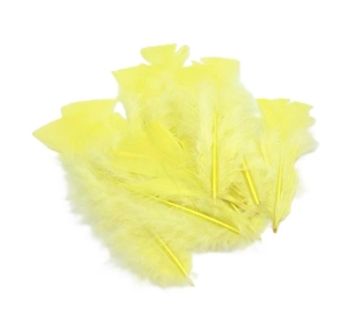 Peří 12 - 14 cm žlutá, 5 ks