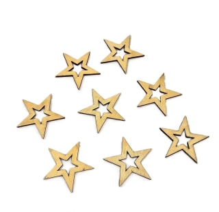Hvězdy 4 cm natur/výřez, 6 ks (5401.00)