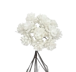 Šišky (borovice mini) bílá 2 cm, 12 ks (QXL.01)