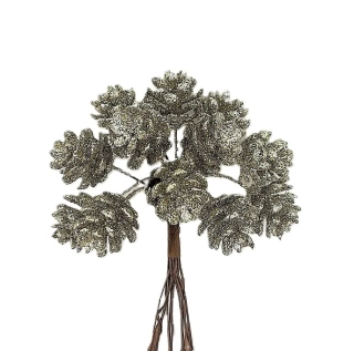 Šišky (borovice mini) zlatá 2 cm, 12 ks (QXL.66)