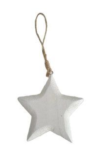 Hvězda 9 cm (bílá, závěs)