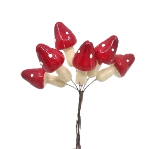 Muchomůrky 5 cm (špičaté), 6 ks