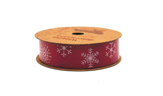 Stuha 25 mm x 1 m, vločky (červená)