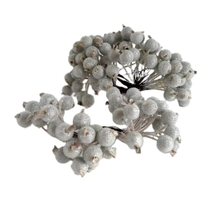 Bobule mrazivé 1,2 cm (stříbrná), 20 ks