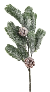 Chvojí 58 cm, smrk/šišky (sníh)