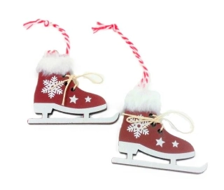 Brusle 7,5 cm s vločkou, červená (pár)