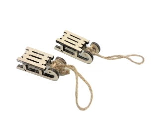 Sáňky 5 cm přírodní, 2 ks