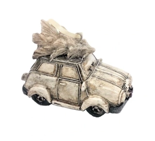 Auto 9 cm stromek, krémová