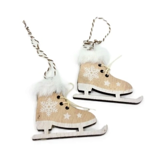 Brusle 7,5 cm s vločkou, přírodní (pár)