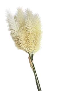 Chvojí 37 cm okrasné sníh, krémová