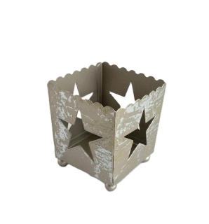 Svícen 6,5 cm hvězdy, šampaň zlatá