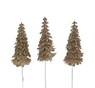 Stromek 13 cm zápich, zlatá