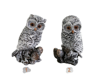 Sova 10 cm, šišky nebo žaludy (sníh)