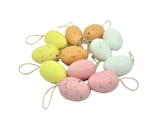 Vejce 5 cm barevná (závěs), 12 ks