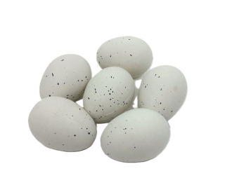 Vejce 6 cm kropenatá šedá, 6 ks