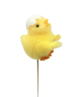 Kuřátko 6,5 cm, se skořápkou (zápich)