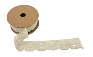 Stuha paličkovaná 30 mm x 1 m, béžová (82487)