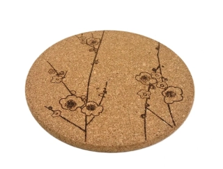 Podložka korek 19 cm, květy