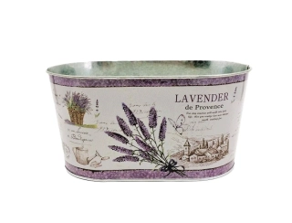 Truhlík 22,5 cm plech, design Provence levandule