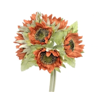 Slunečnice 28 cm/Ø 9 cm svazek 6 ks, červená (06)